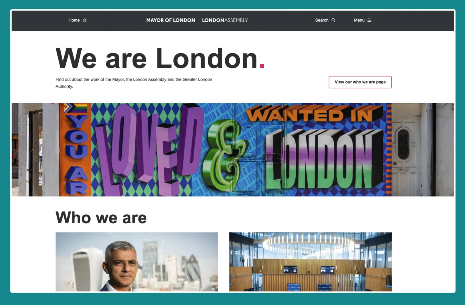 A screenshot of We are London