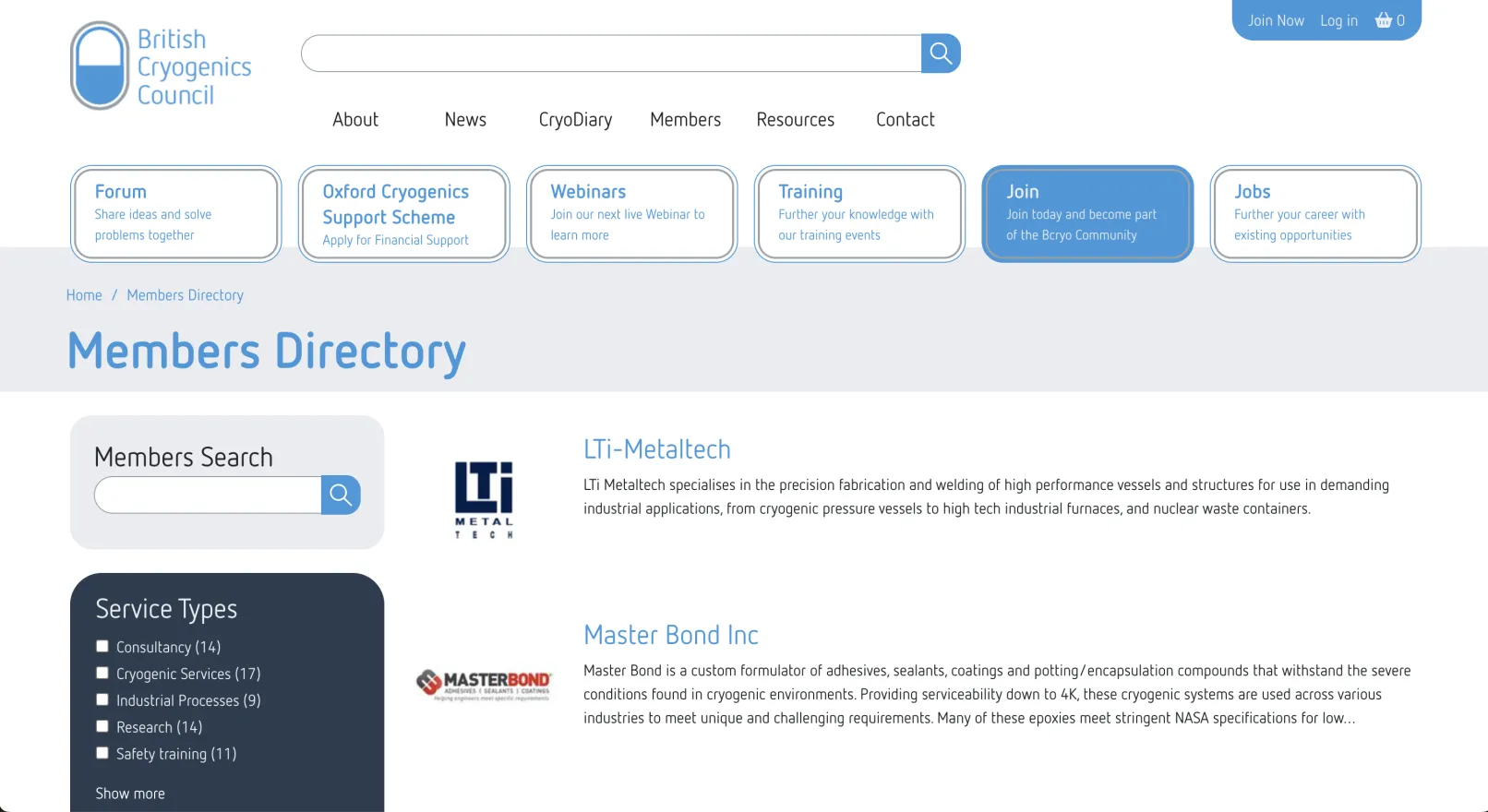 membership directory page  