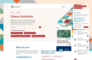 Cancer Australia website developed by PreviousNext