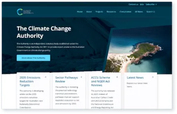 Climate Change Authority website - homepage