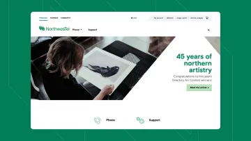 A showcase of the Northwestel desktop site.