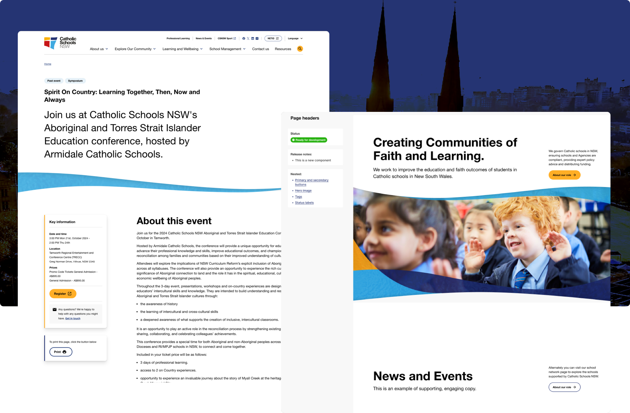 Branding on the Catholic Schools NSW website