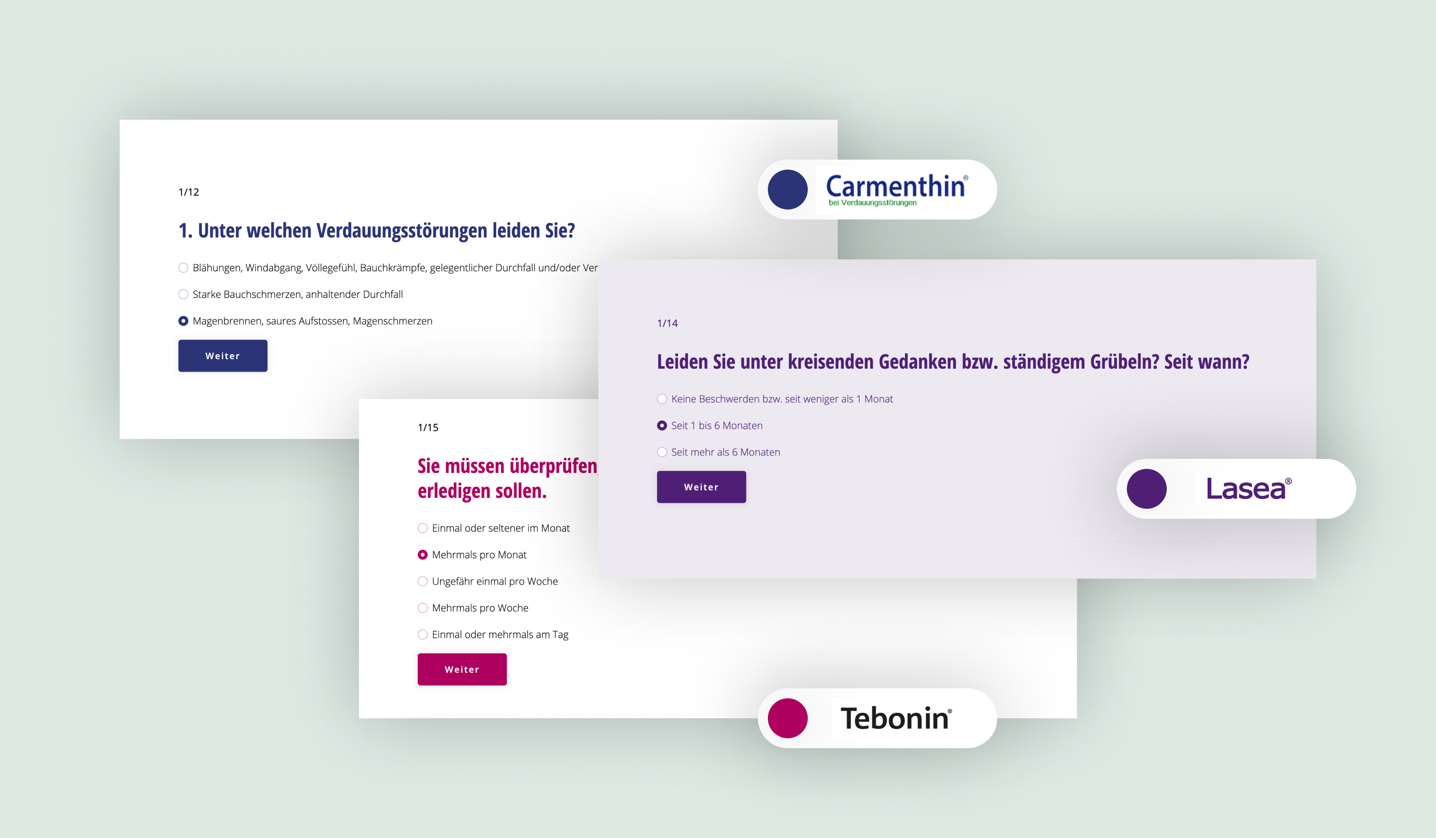 Design system showing options for different brands within the Schwabe group.