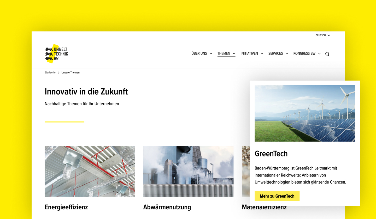 Page view of the categories displayed for the content search across UTBW web profiles. 