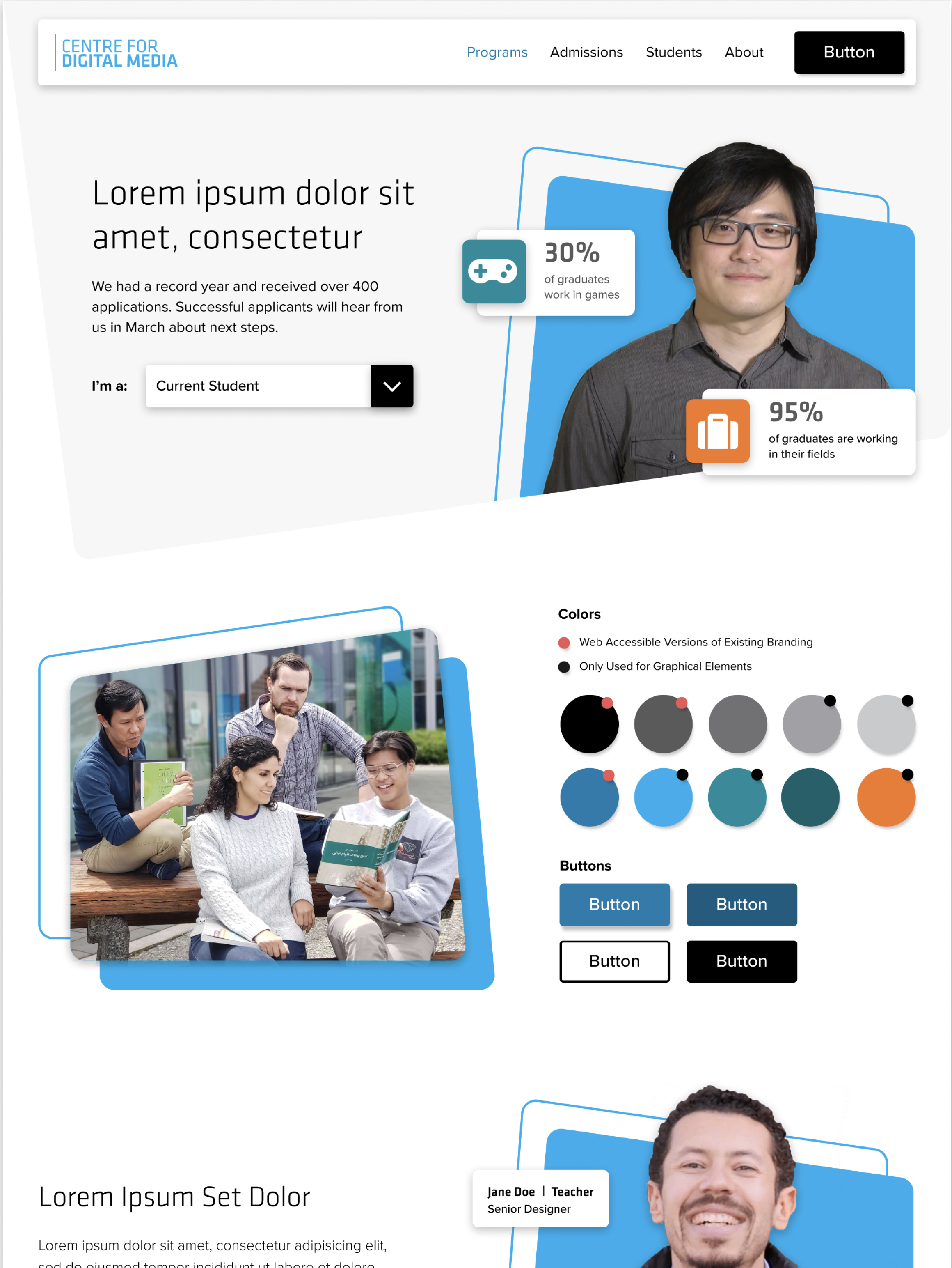 Mood boards for Centre for Digital Media