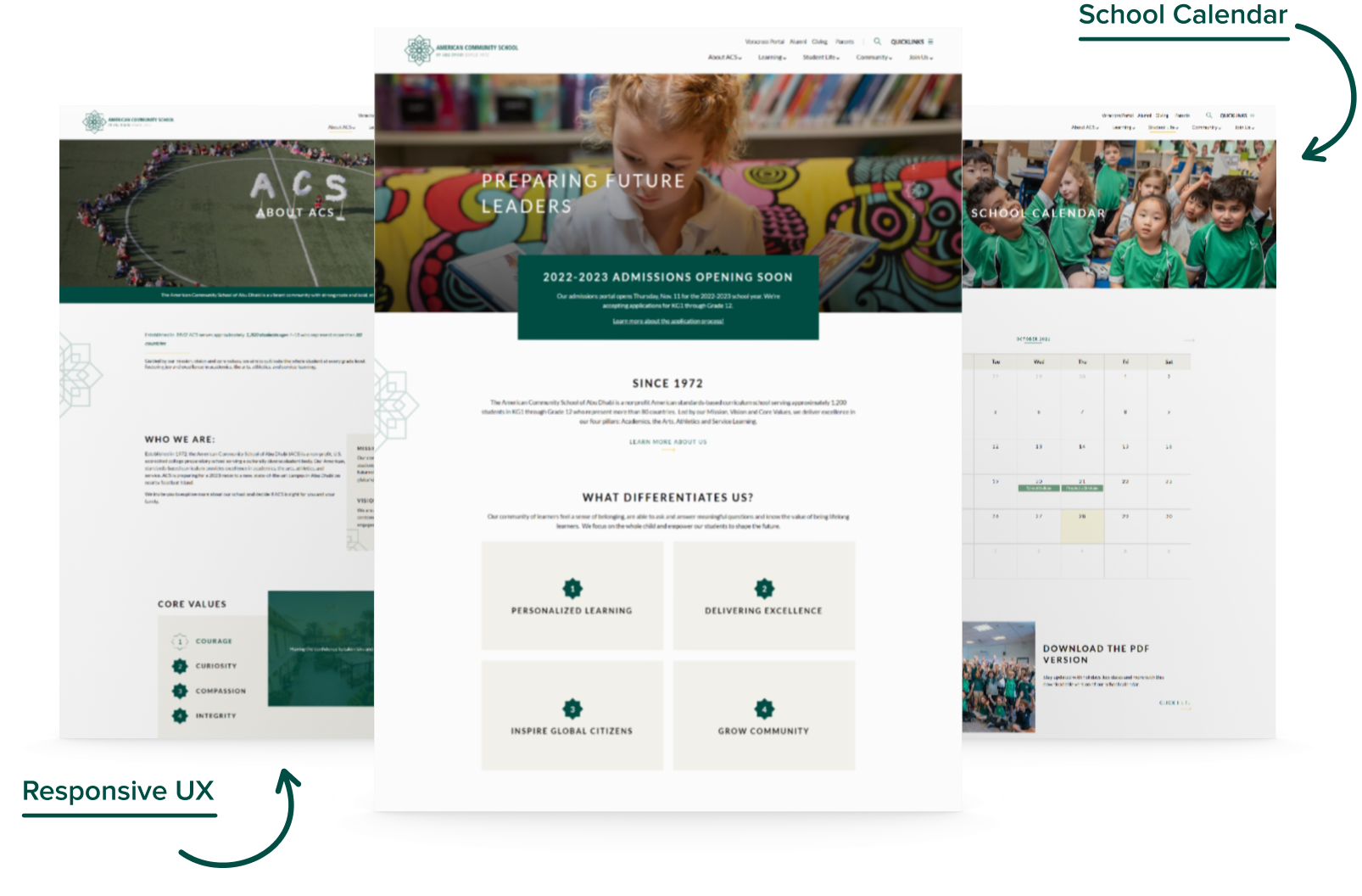Responsive educational website
