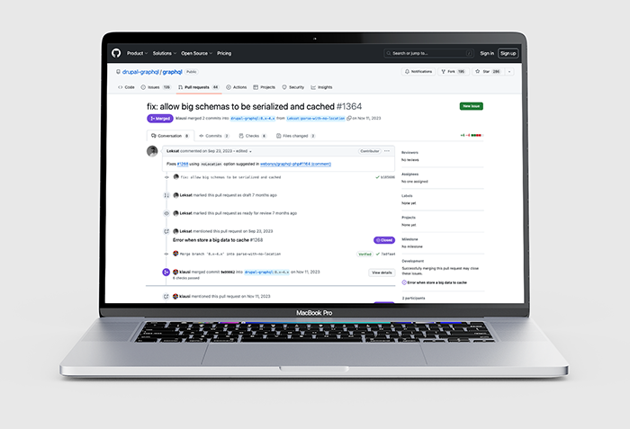 Mock-up on a laptop showing GraphQL details
