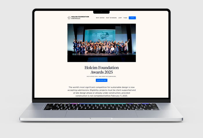 Screenshot of Holcim Awards Platform