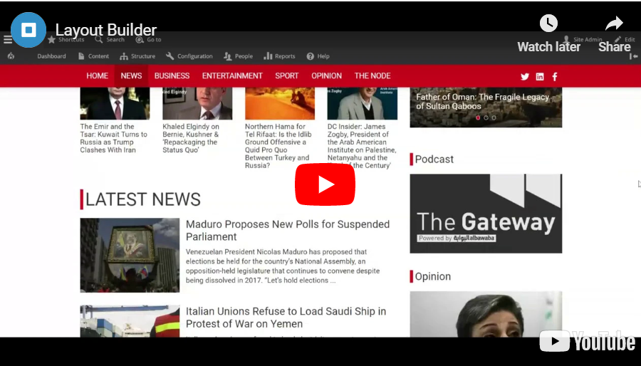 Layout Builder of Al Bawaba