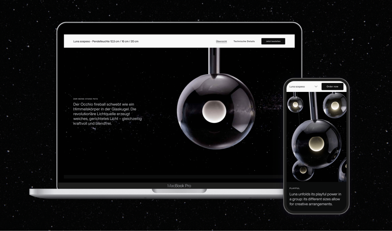 Mockup with two screens laptop and smartphone showcasing features of the software.