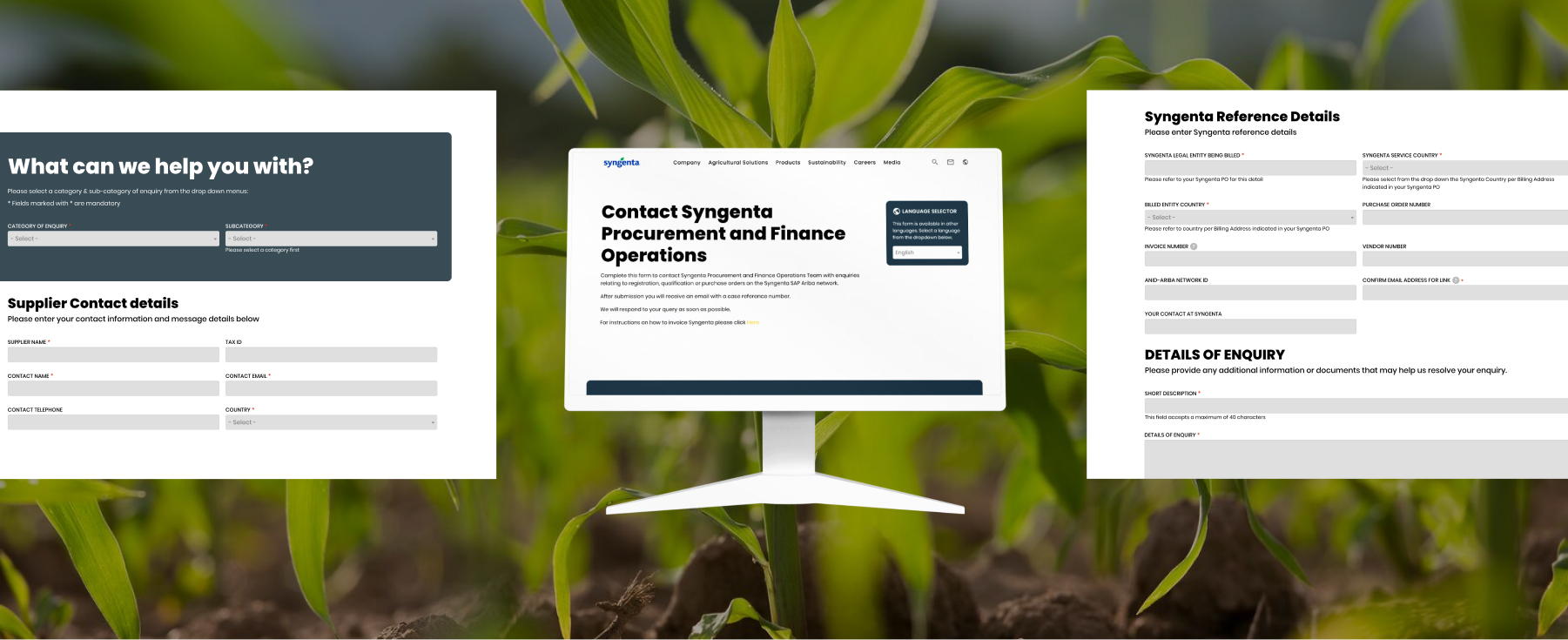 Syngenta Contact Form Screenshot
