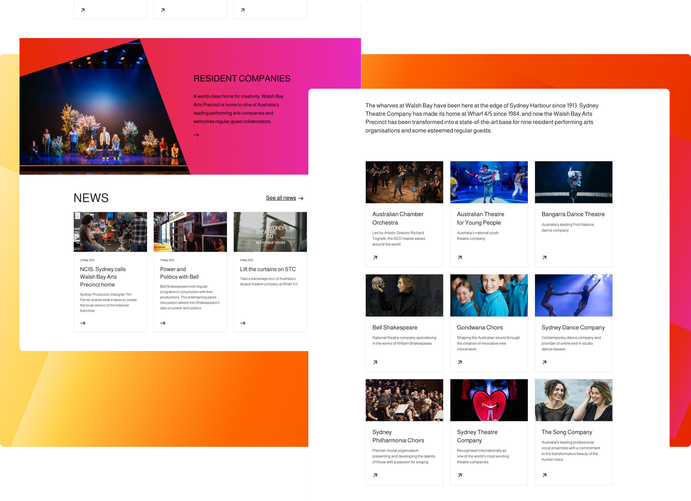 resident companies listings on WBAP site