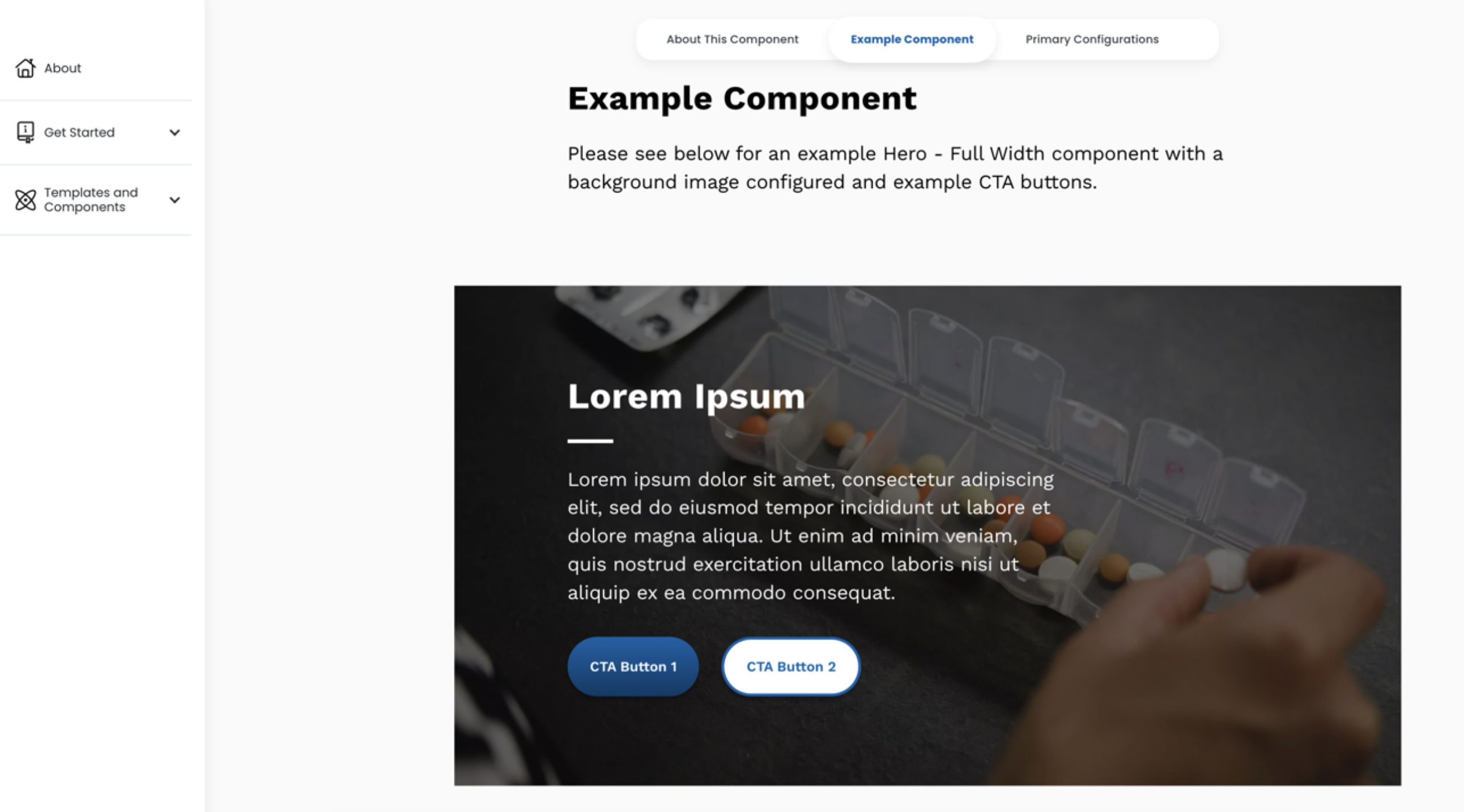 The web platform frontend for a Global Pharmaceutical companies CTA component