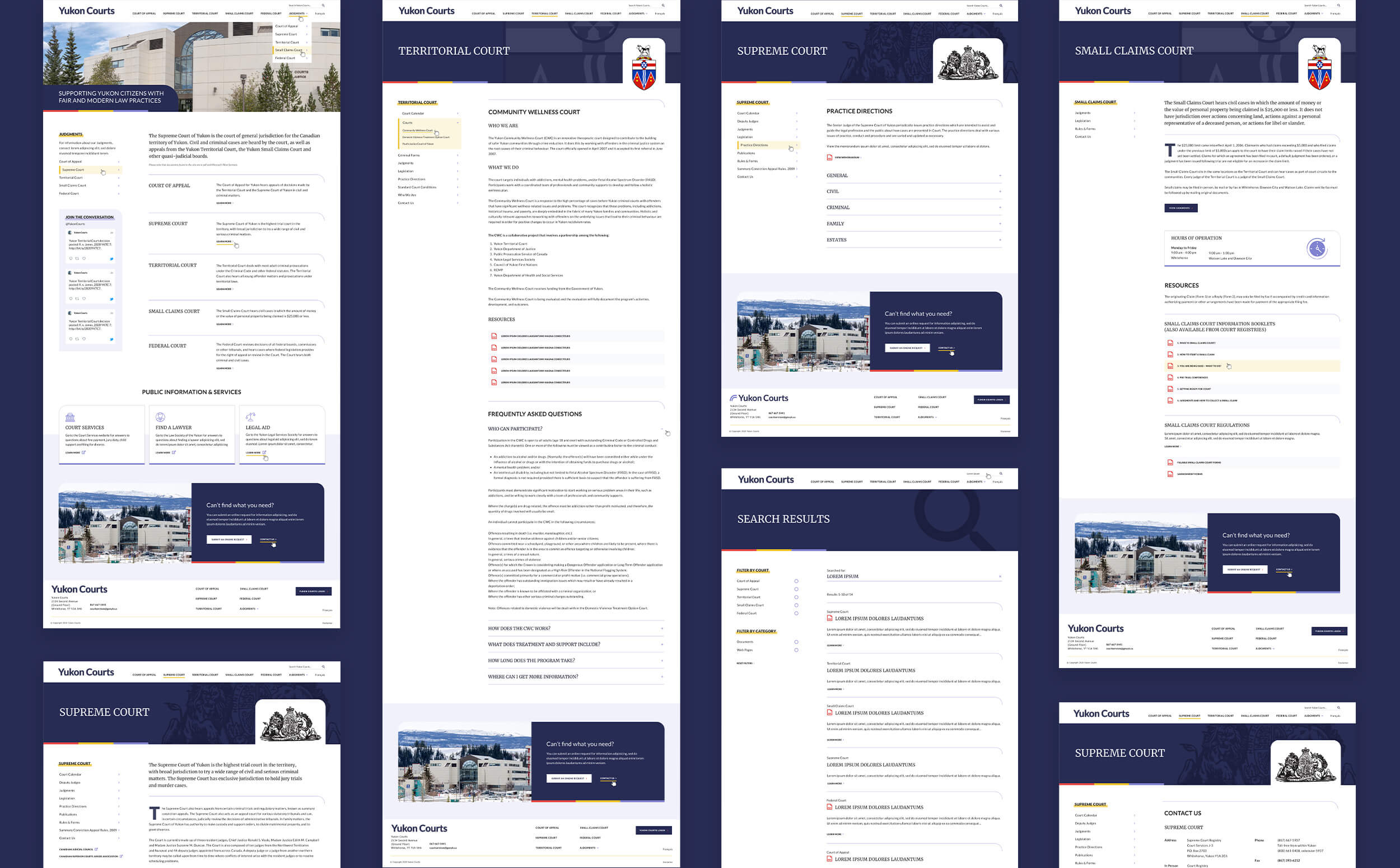 Yukon Courts website showcase