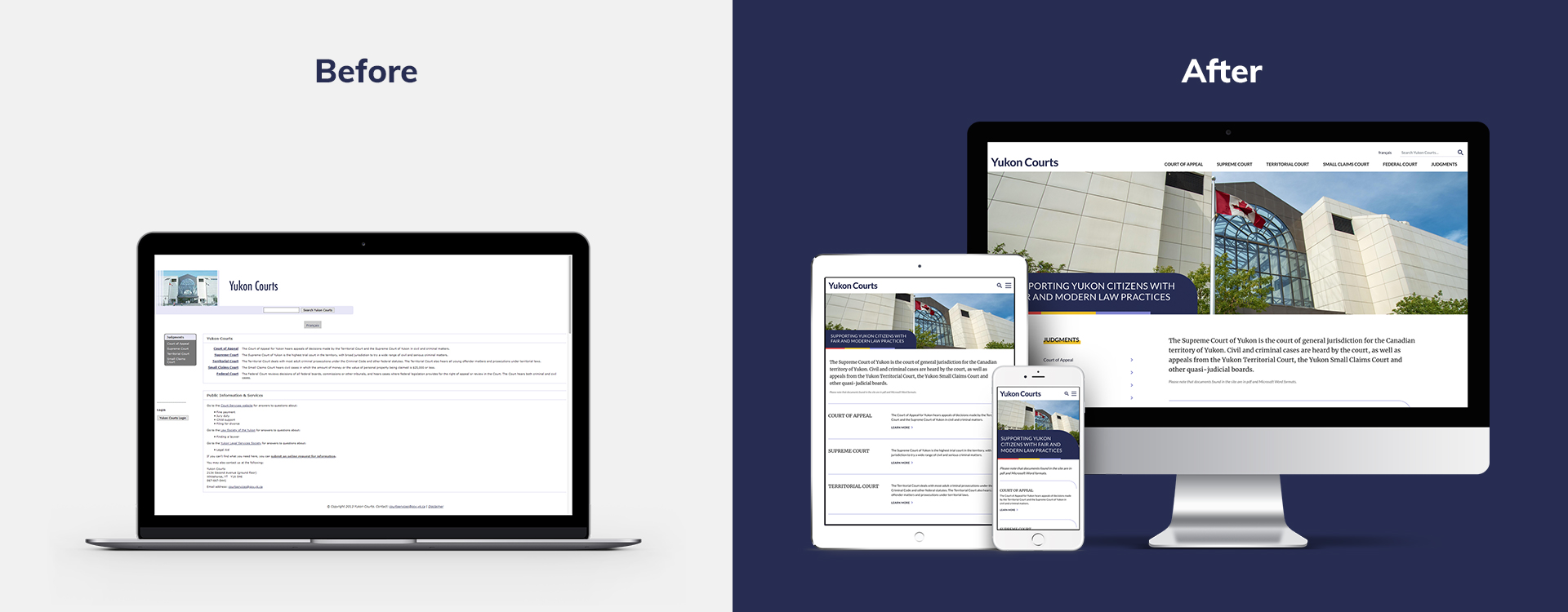 Yukon Courts Before and After