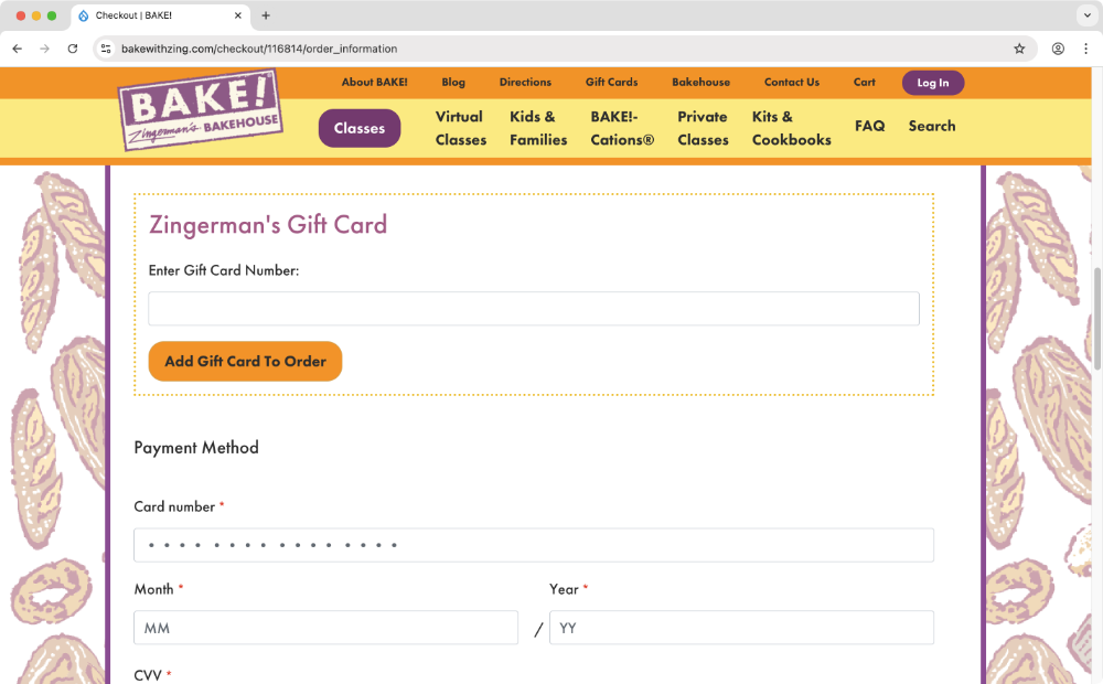 Gift card usage in checkout