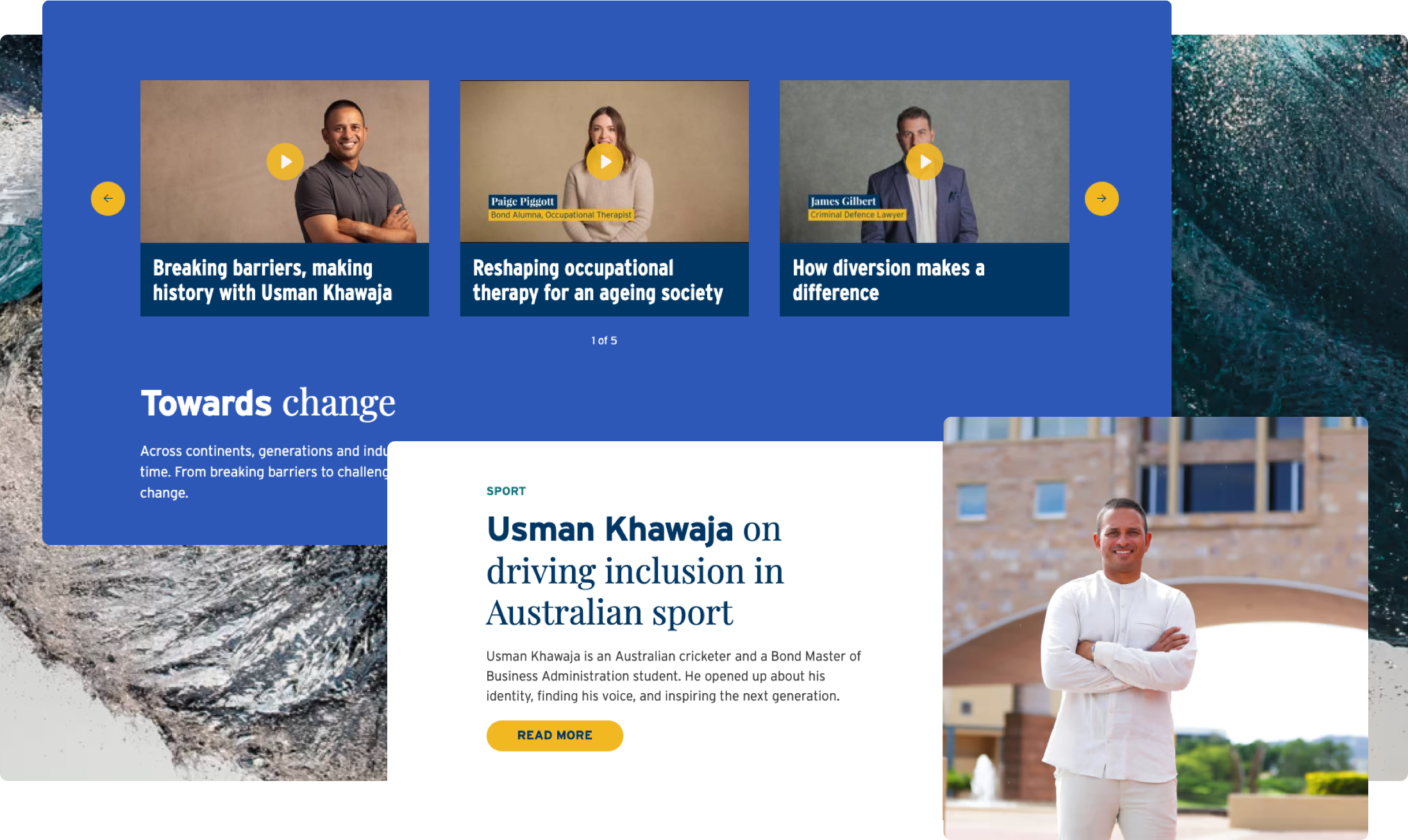 Bond University Thinking Steps Video Slider