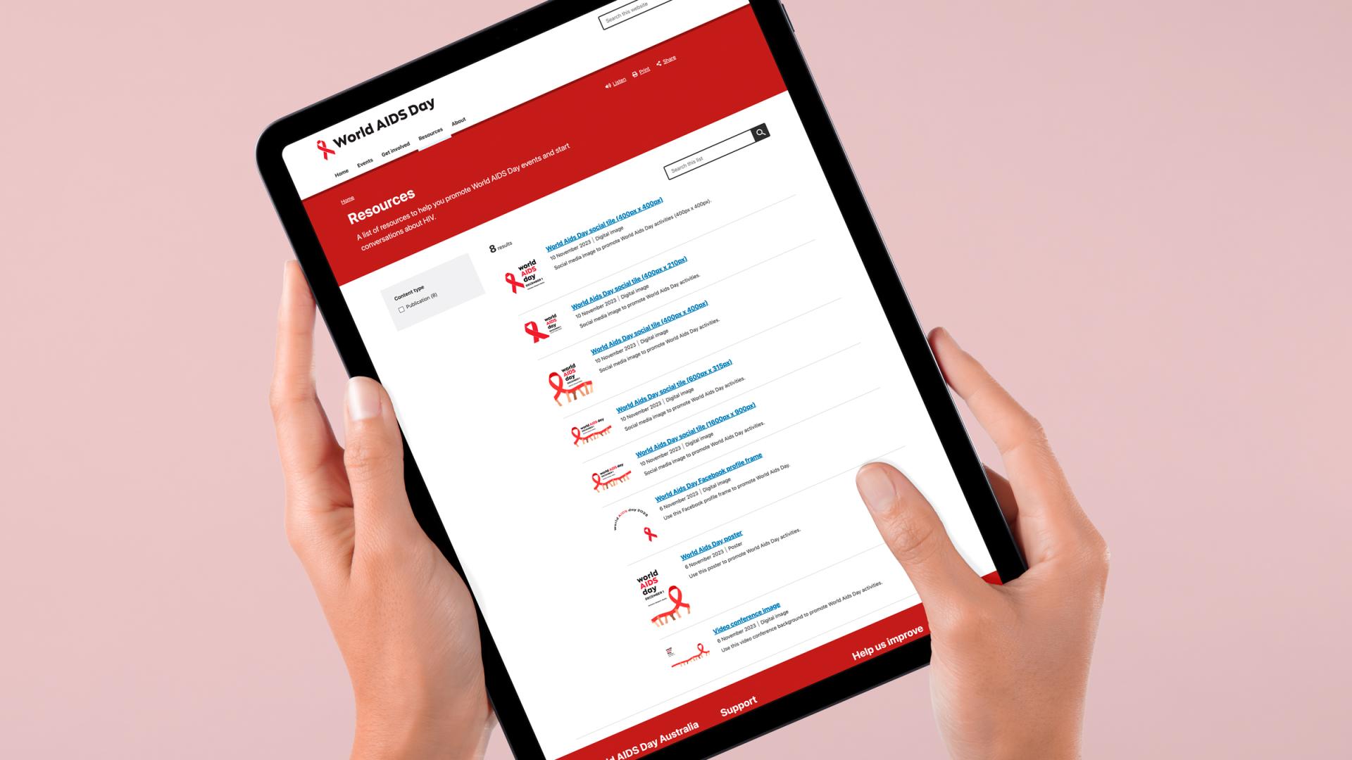 World AIDS Day platform and infrastructure