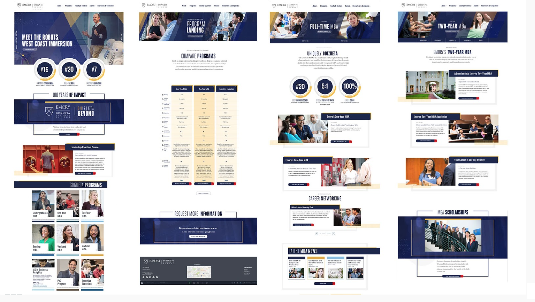 Emory redesign homepage and interior pages