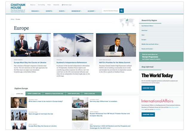 Data driven section index page