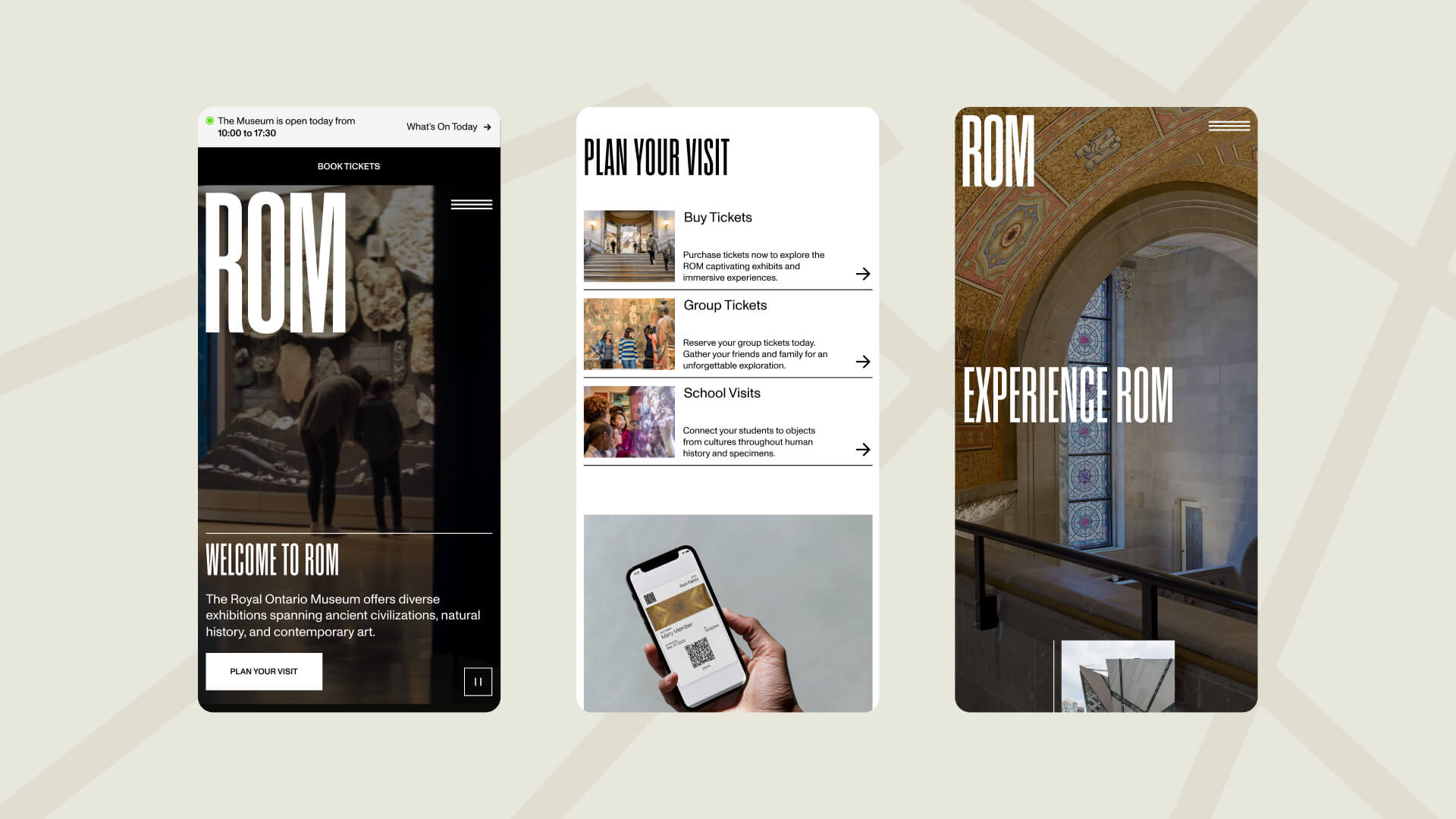 A showcase of the Royal Ontario Museum mobile site