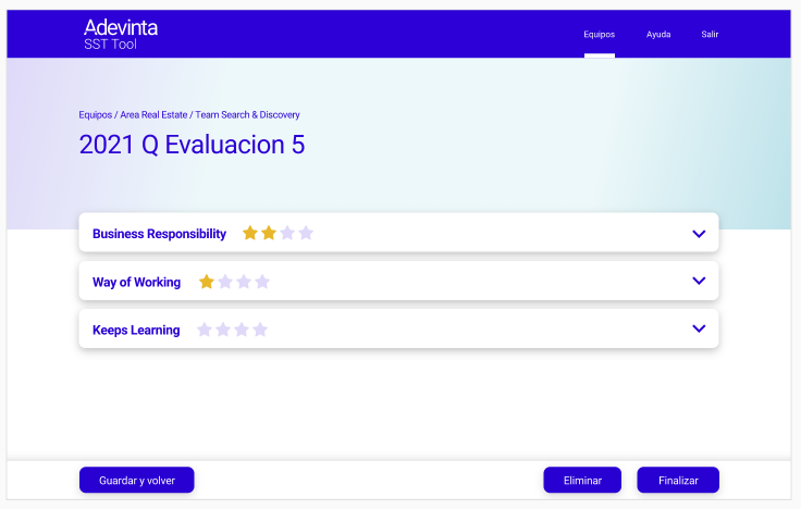 Frontend - evaluation - design