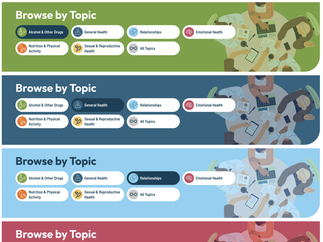 A visual preview of brand elements used across the site