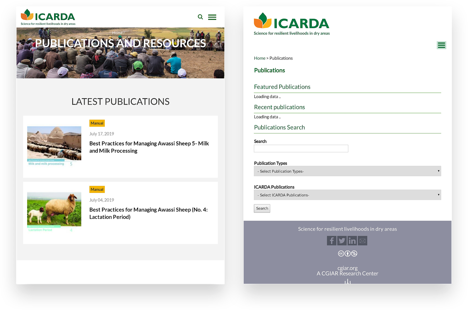 ICARDA UX New vs Old
