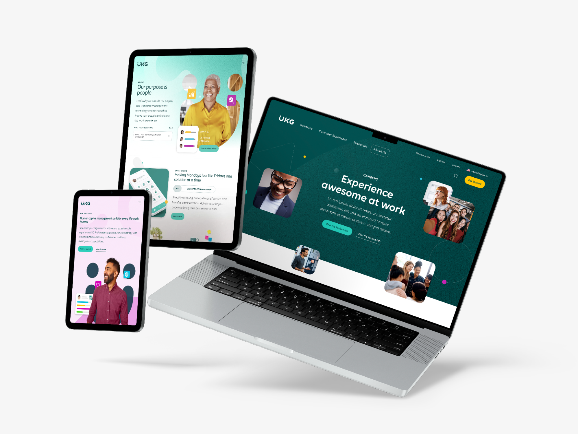 UKG.com displayed on various devices