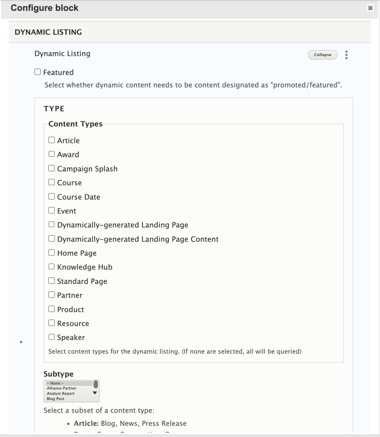 Screenshot of Imprivata's Layout Builder inline block features