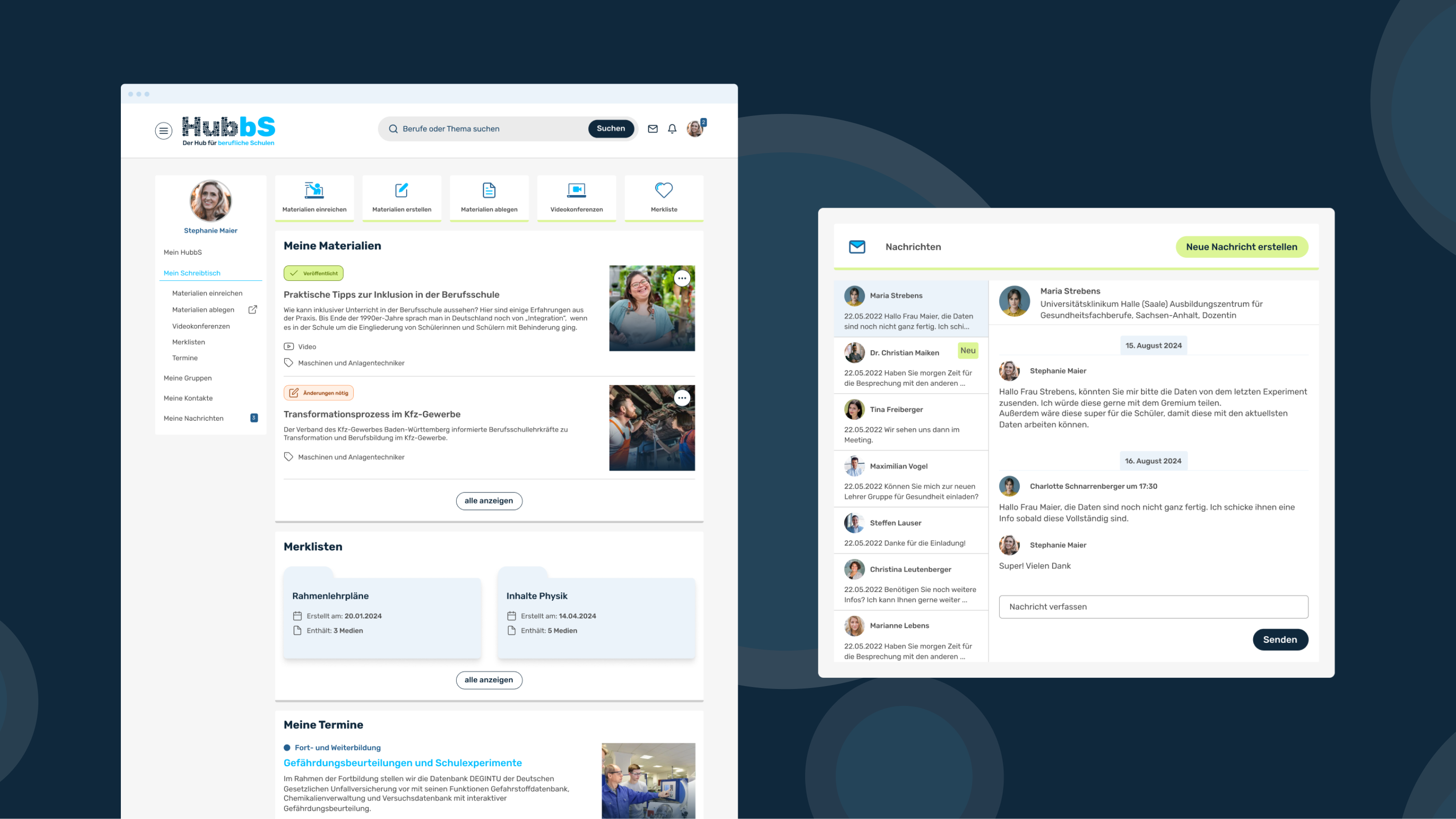 Screenshot with Personal Account information and a chat function.