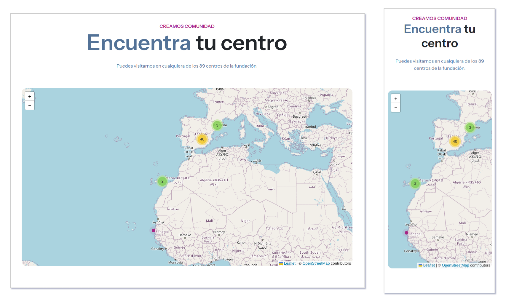 Map functionality in desktop and mobile