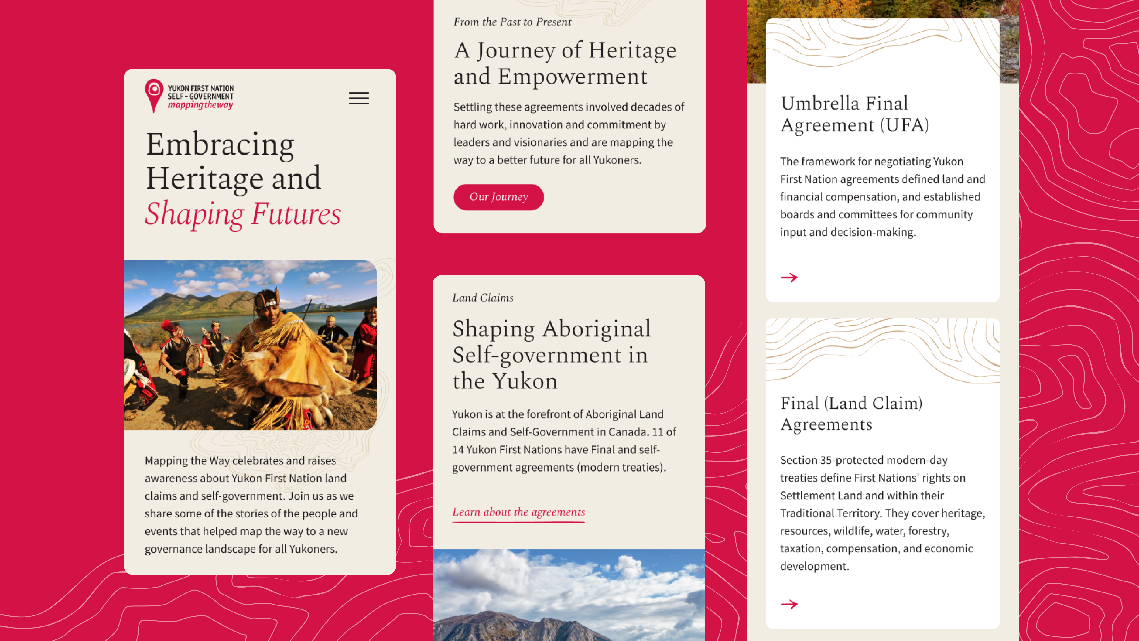 Screenshots of the Mobile Mapping the Way site