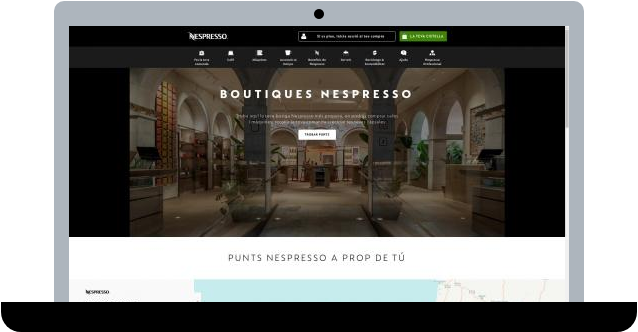 Nespresso storelocator web's screenshot.