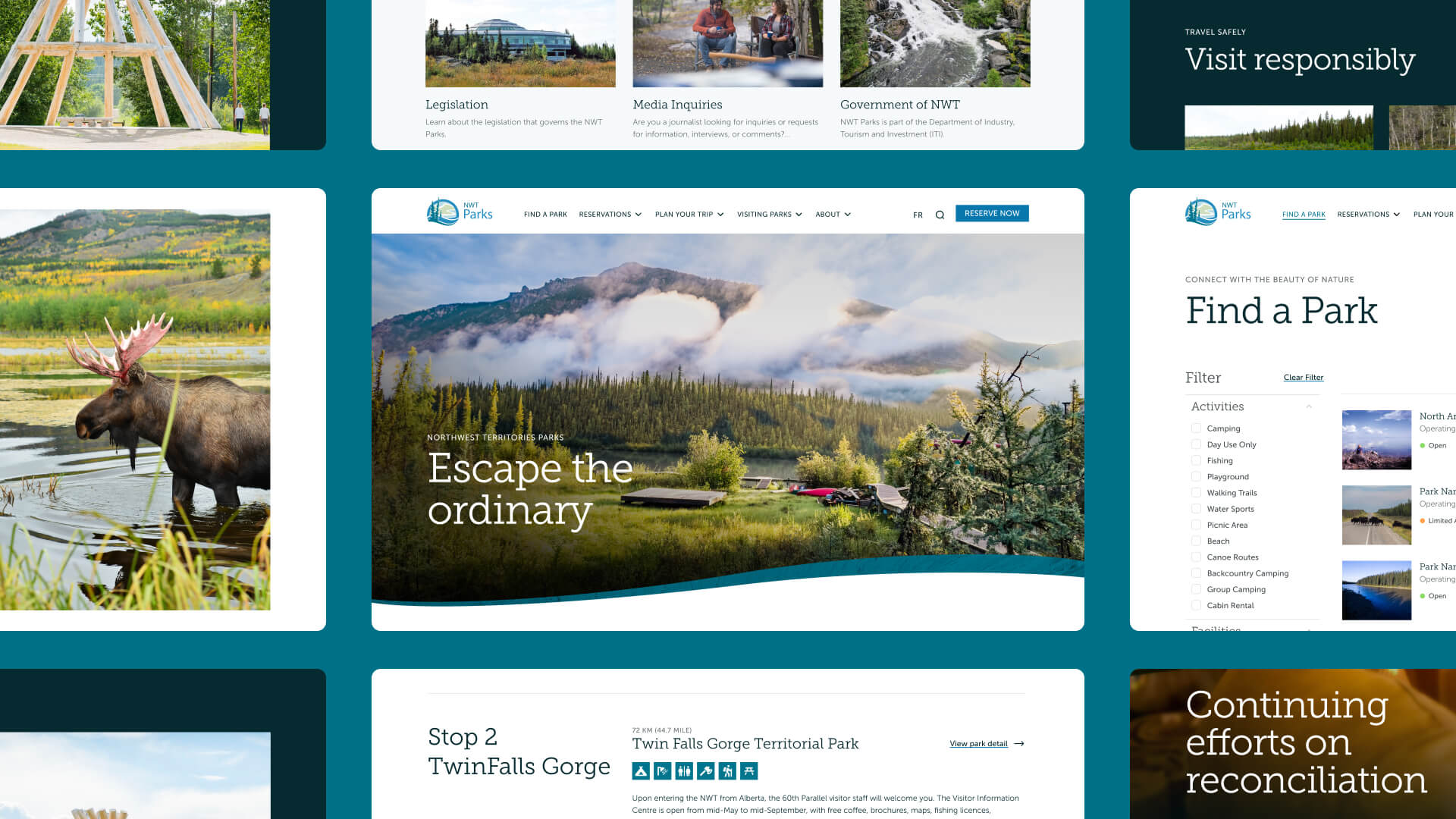 Showcase of the Northwest Territories Parks desktop views