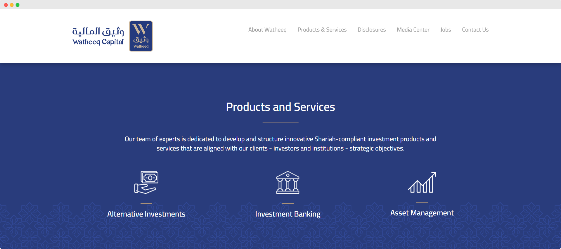 Watheeq Capital Products and Services