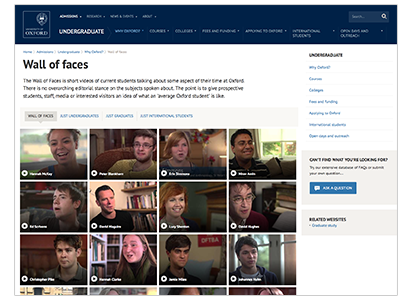 Oxford University video wall screenshot