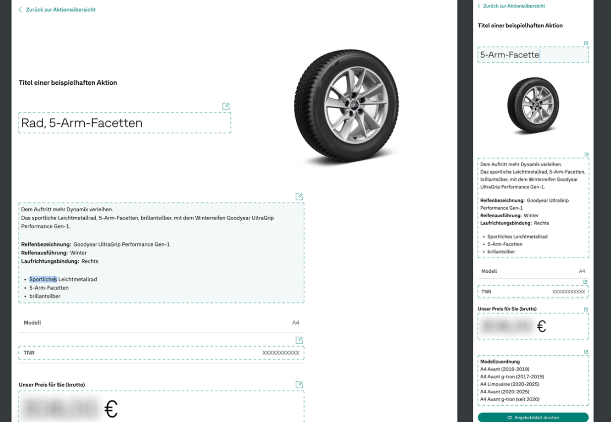 Screenshot of the editor experience.